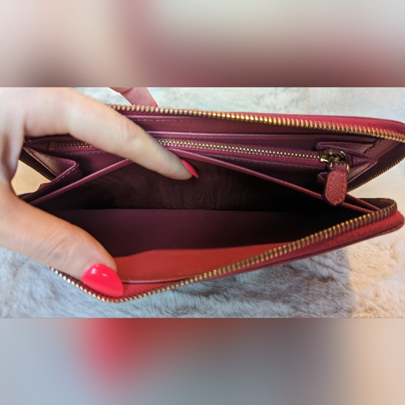 Pink Prada Saffiano Zip Wallet - Picture 6 of 8